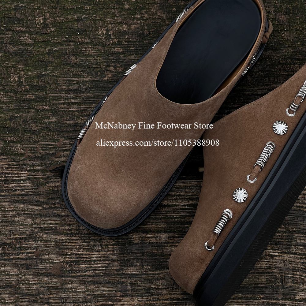 Flip Flop Leather Men - Fashion Men Suede Slip on Mules