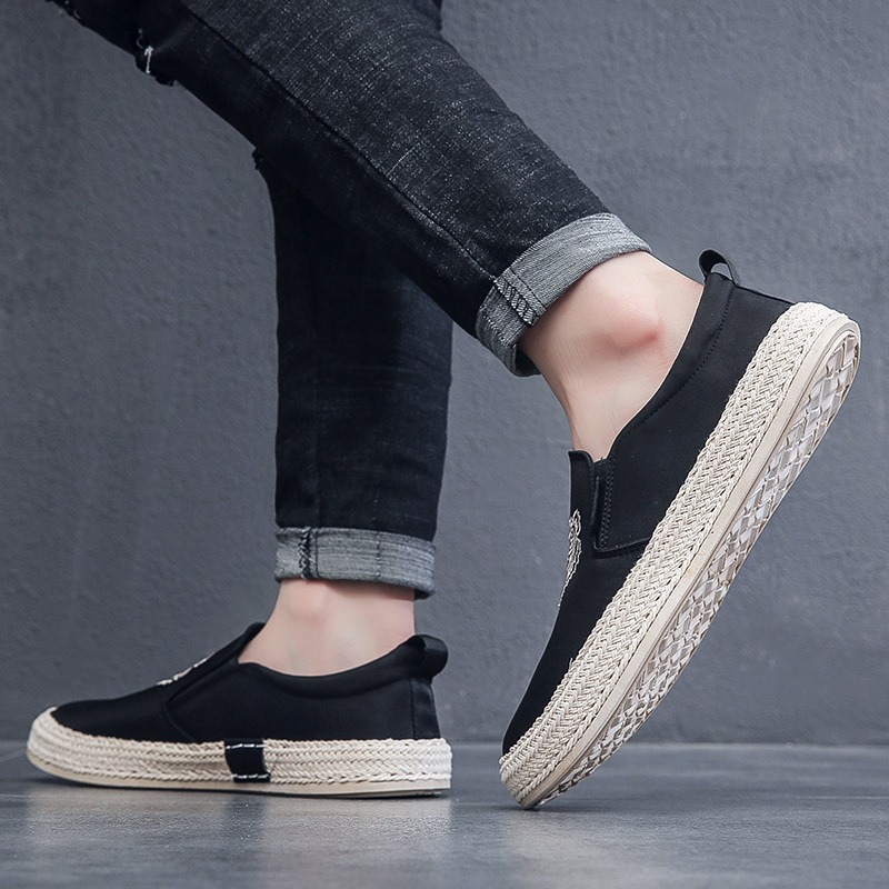 black Breathable shoes for man - Espadrille Slip On のレビューと価格