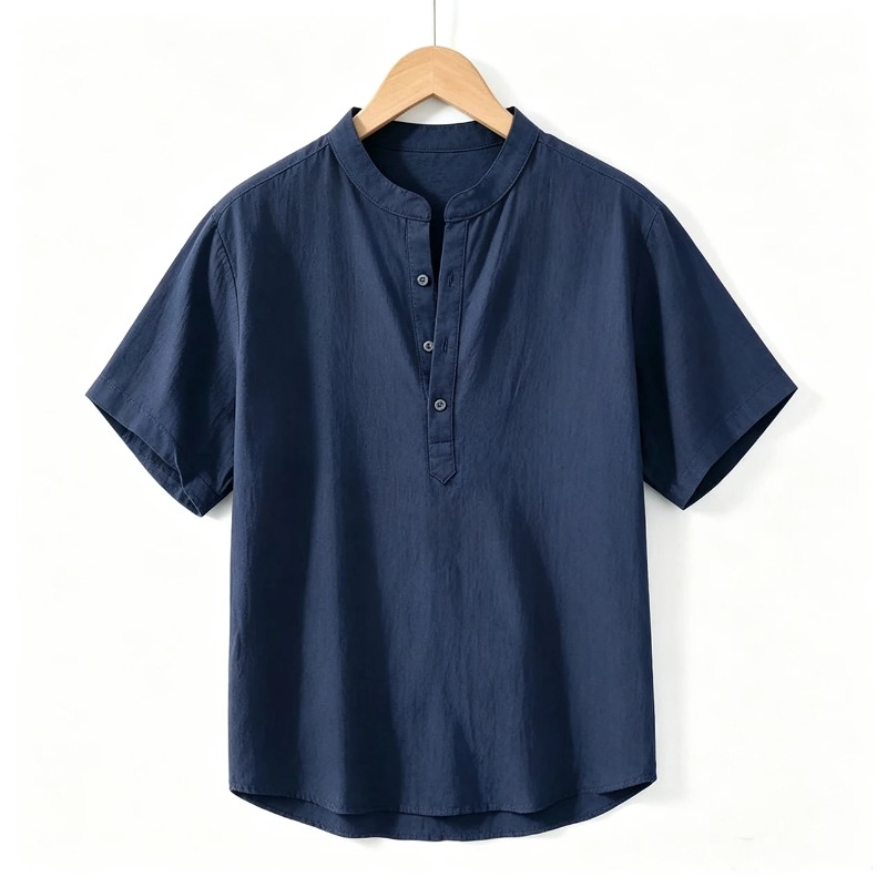 Summer Mens Short Sleeve Shirt - Linen Shirt Breathable のレビューと価格