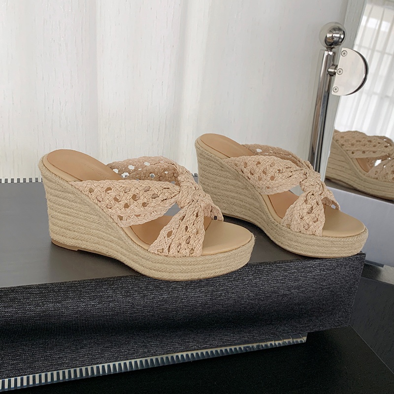 MKKHOU Women Woven Straw Wedge - Espadrille Slip On のレビューと価格