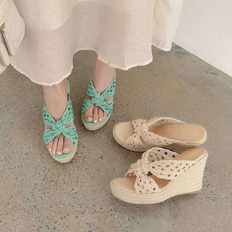 MKKHOU Women Woven Straw Wedge - Espadrille Slip On のレビューと価格