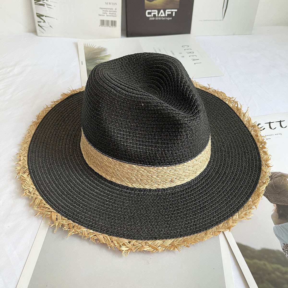 Fringed Brim Panama Hat Wide B - Bucket Hat Straw のレビューと価格