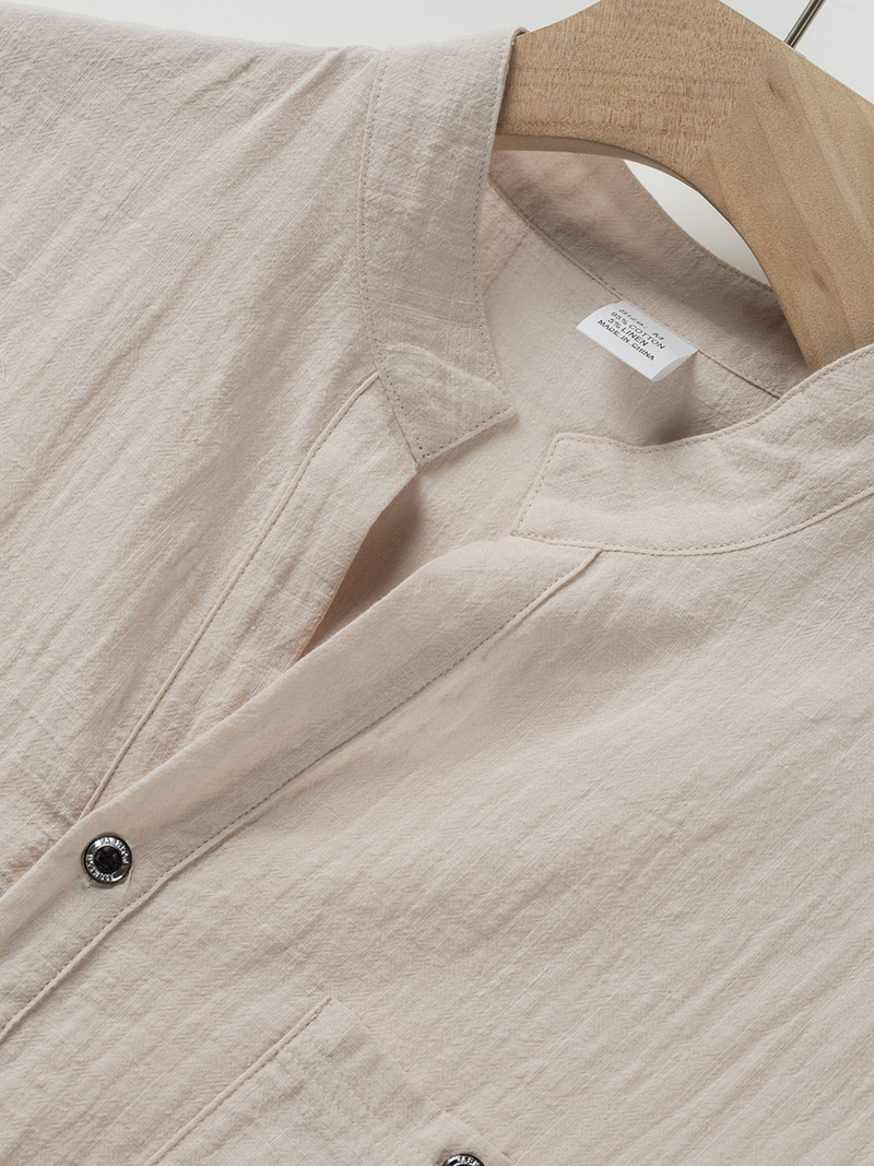 Men's Cotton Linen Henley Shir - Linen Shirt Breathable のレビューと価格
