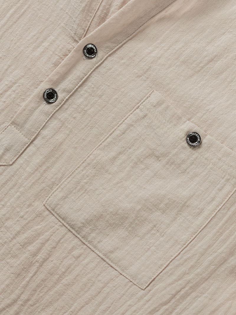 Men's Cotton Linen Henley Shir - Linen Shirt Breathable のレビューと価格