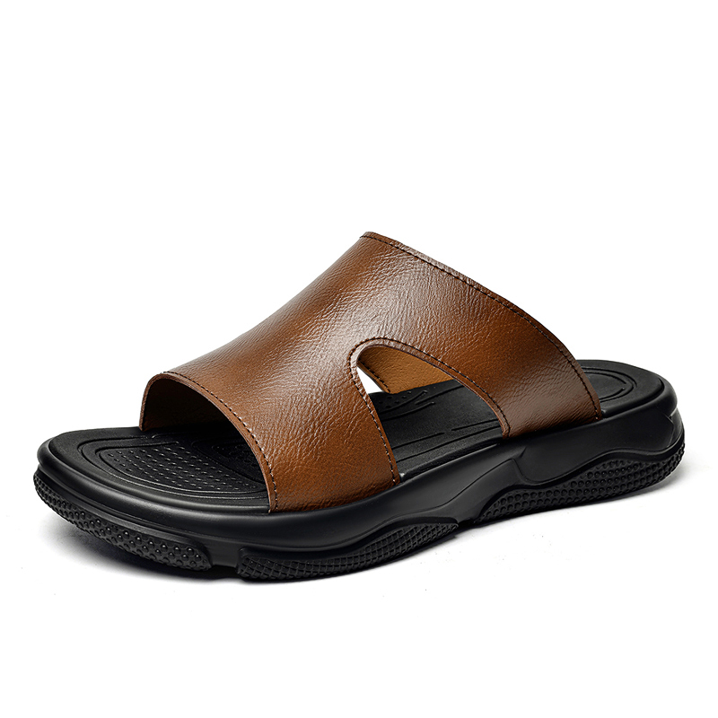 Men's Leather Slide Sandals No - Flip Flop Leather Men のレビューと価格