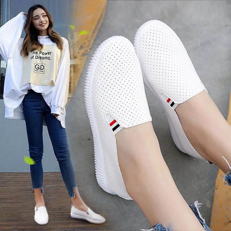 Women Sneakers White Flats Cut - Espadrille Slip On のレビューと価格