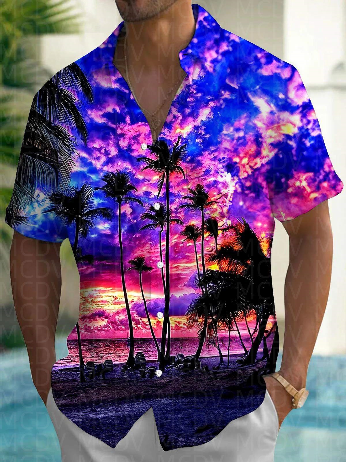 Cute Pattern Men's Hawaiian Sh - Shirt Camp Collar のレビューと価格
