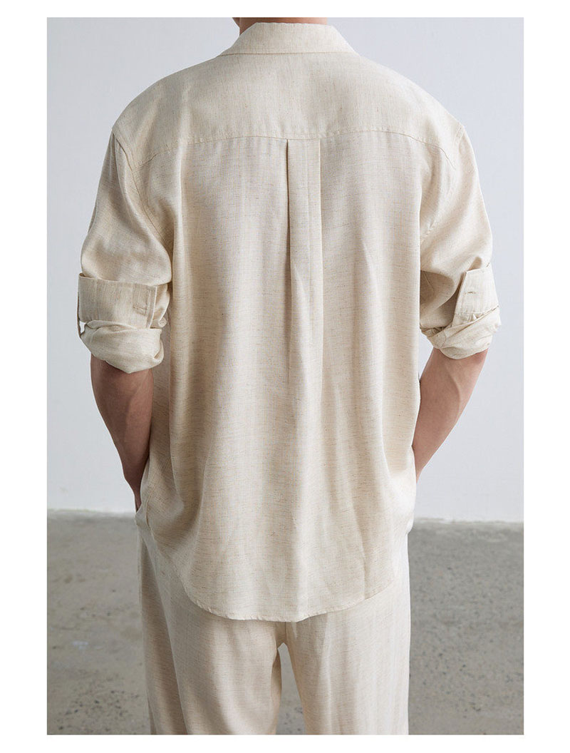High-end Natural Linen Men's S - Linen Shirt Breathable のレビューと価格