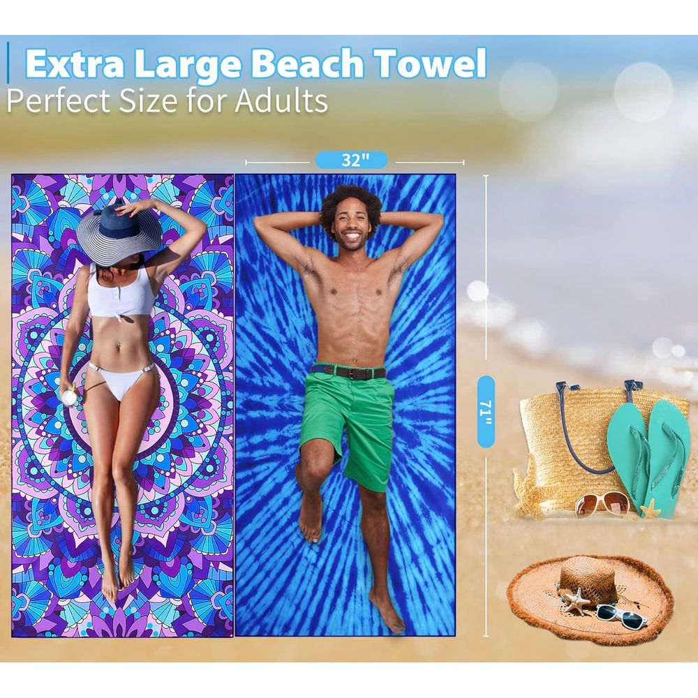 Lightweight Oversized 71x32 Be - Beach Towel Large のレビューと価格