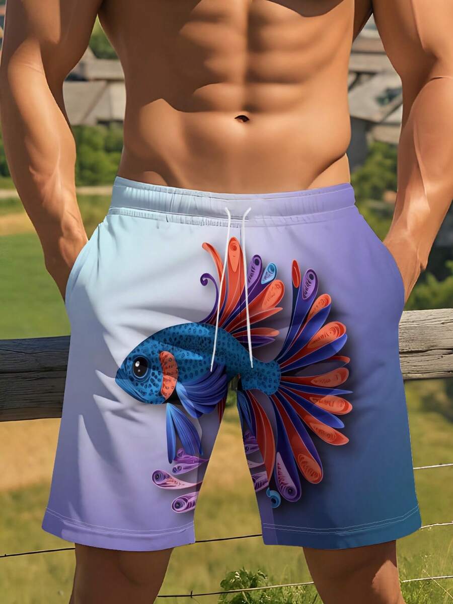 Gradient Purple Blue Swim Trun - Swim Trunk Quick Dry のレビューと価格