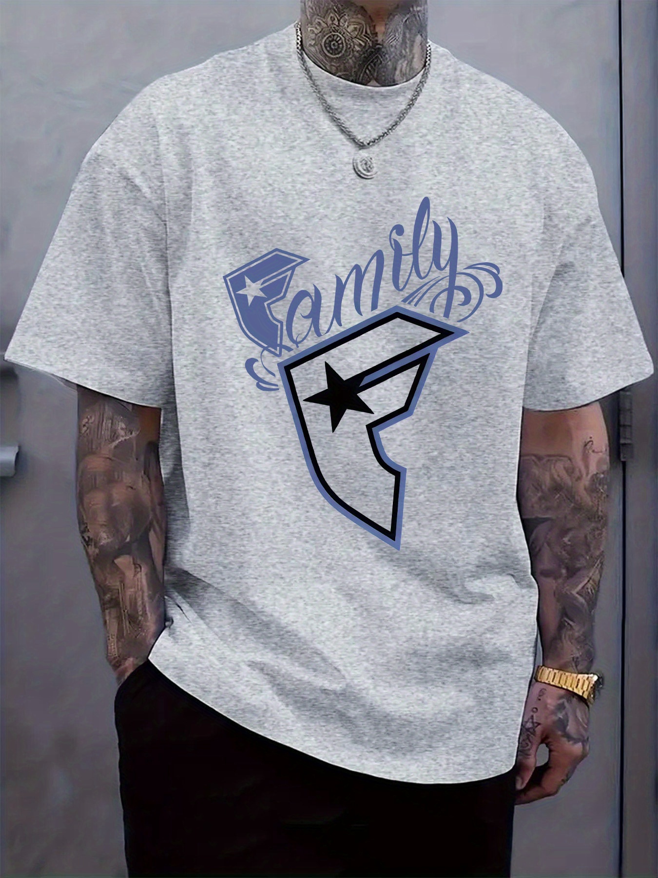 Men's Casual T-Shirt Family Gr - Tee Graphic Print のレビューと価格