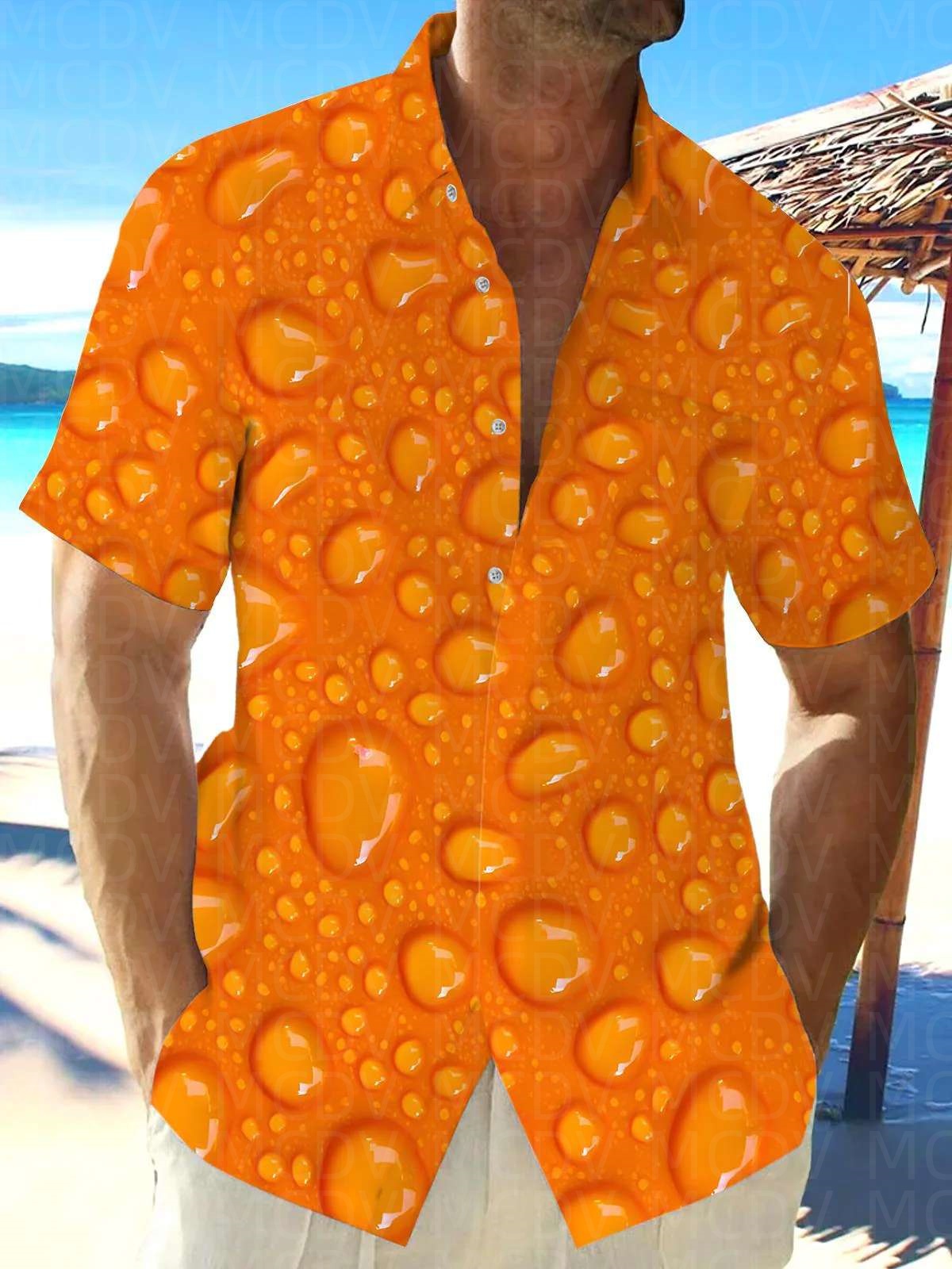 Star Pattern Style Men's Hawai - Shirt Camp Collar のレビューと価格