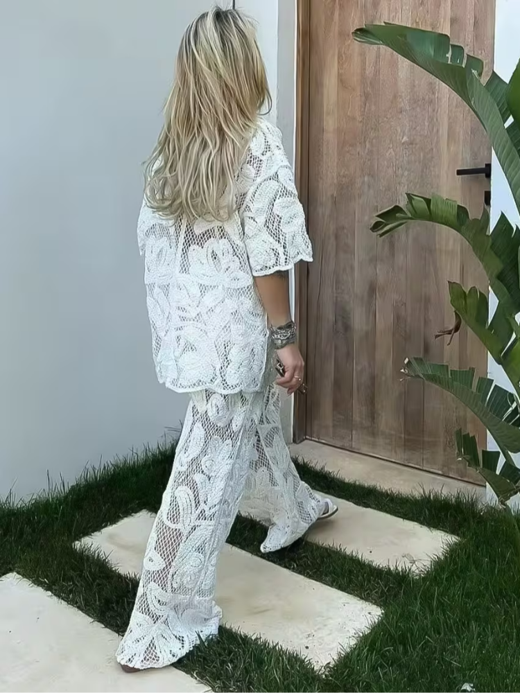 Women's Stylish 2 Piece Set Cr - Resort Shirt Floral のレビューと価格