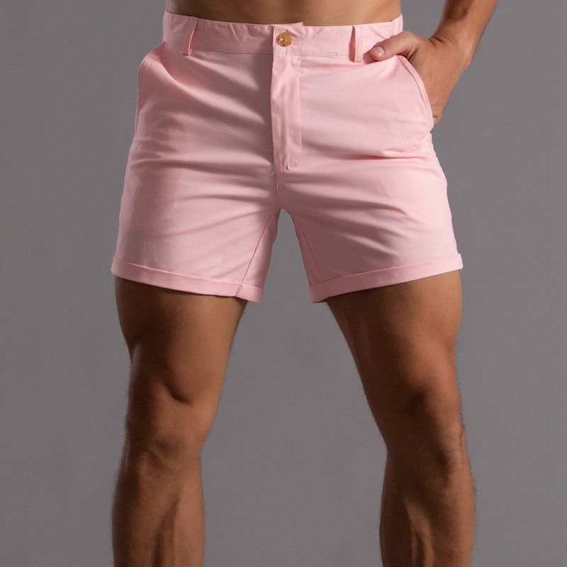 Men Slim Fit Chino Shorts Roll - Shorts Chino Slim のレビューと価格