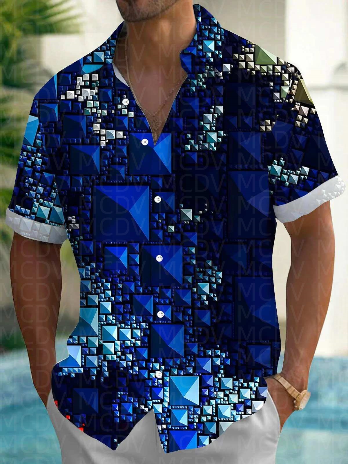 Sun Pattern Style Men's Hawaii - Shirt Camp Collar のレビューと価格