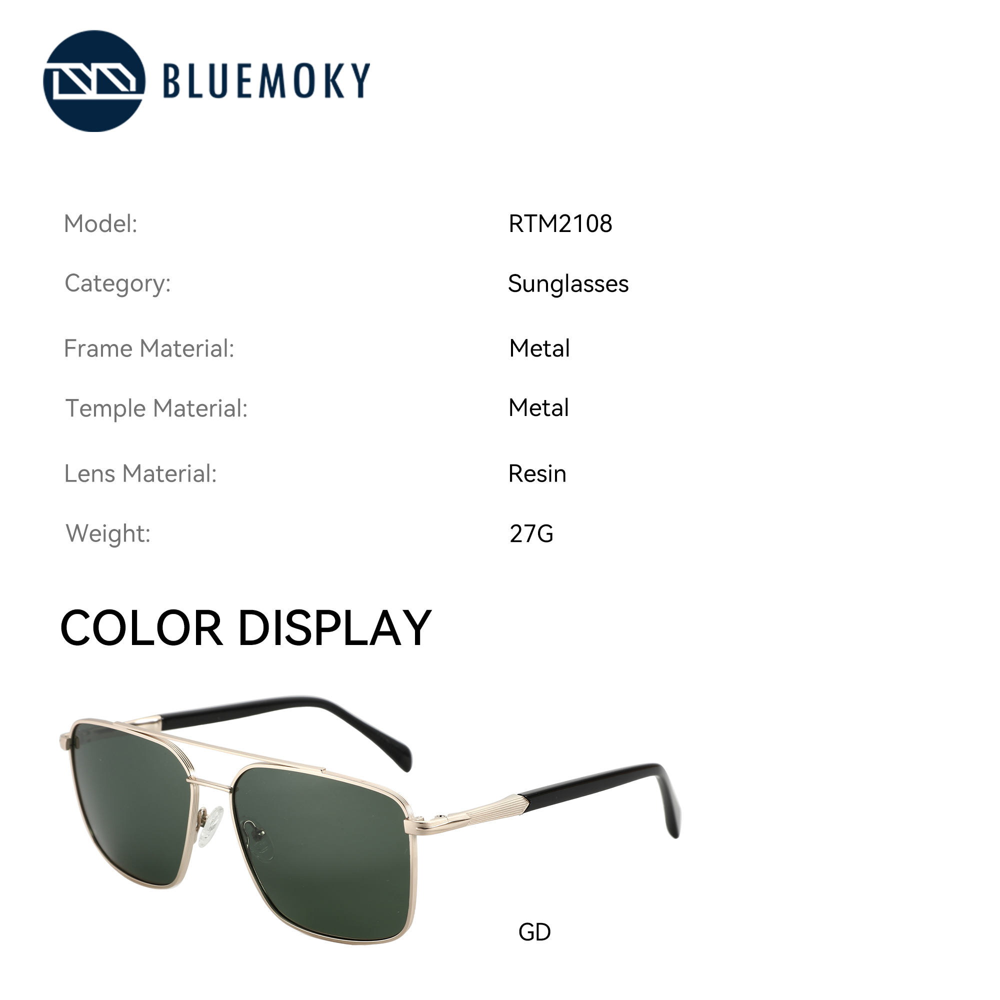 BLUEMOKY L Size Fashion Metal  - Sunglasses Aviator Polarized のレビューと価格