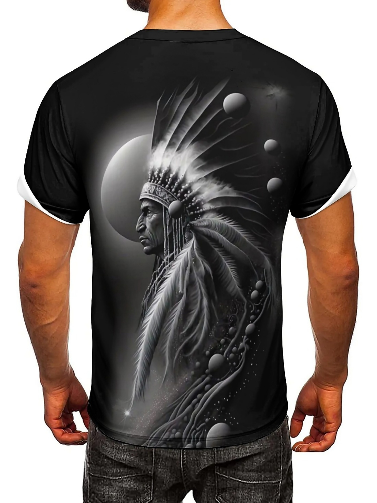 Men's 3D Printed Tribal Chieft - Tee Graphic Print のレビューと価格