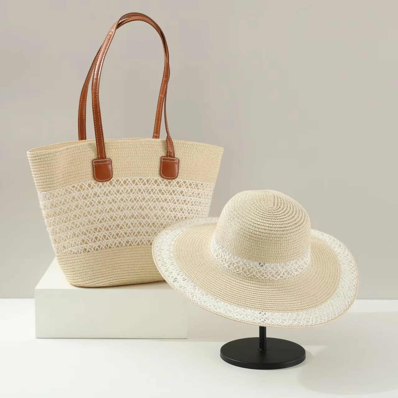 Large Capacity Straw Woven Bag - Bucket Hat Straw のレビューと価格