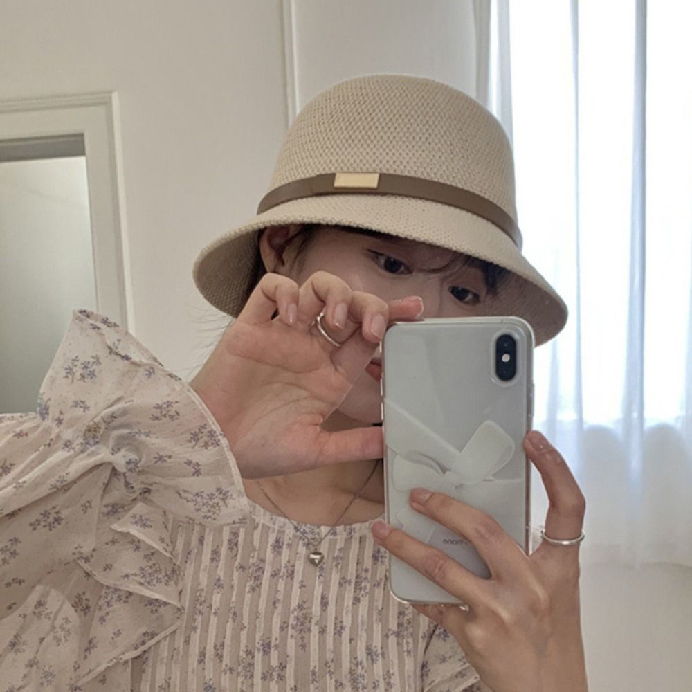 Korean PU Leather Belt Women S - Bucket Hat Straw のレビューと価格