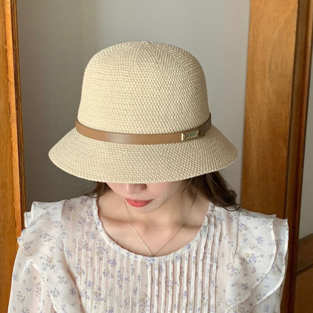 Korean PU Leather Belt Women S - Bucket Hat Straw のレビューと価格