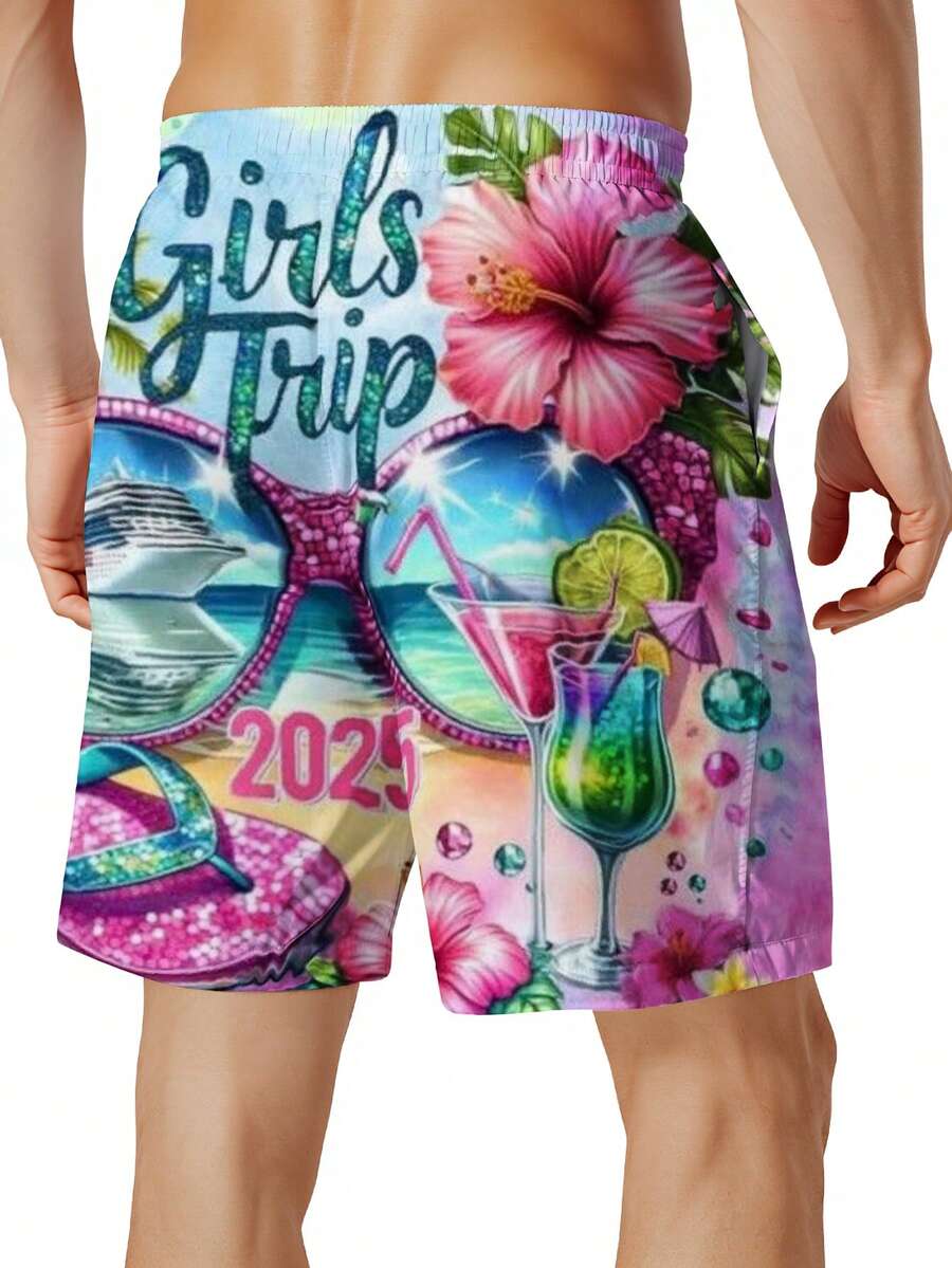 Mens Beach Swim Trunks 3D Prin - Swim Trunk Quick Dry のレビューと価格
