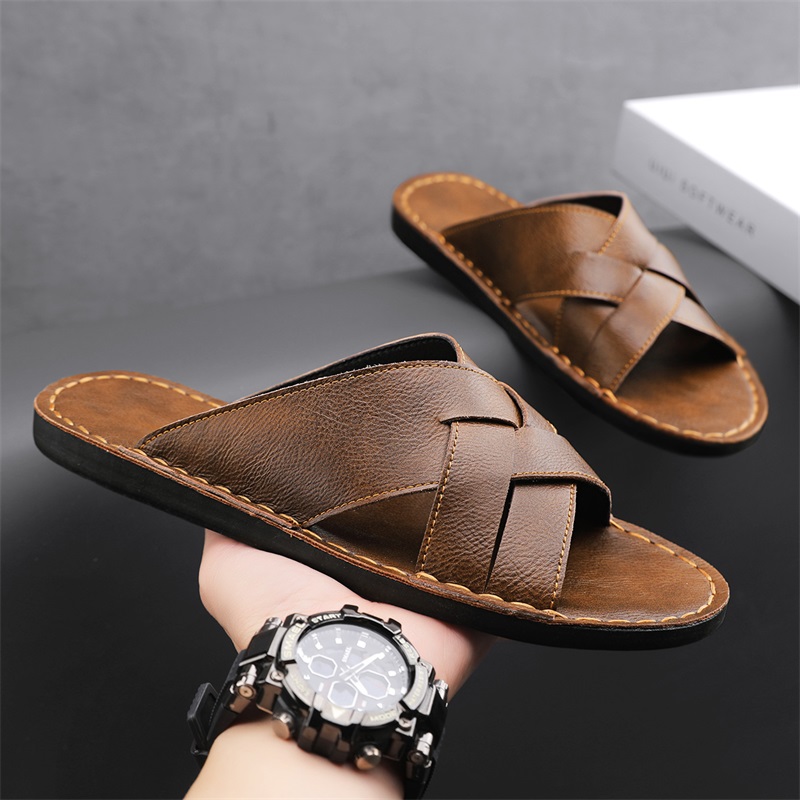 Genuine Leather Men Casual San - Flip Flop Leather Men のレビューと価格