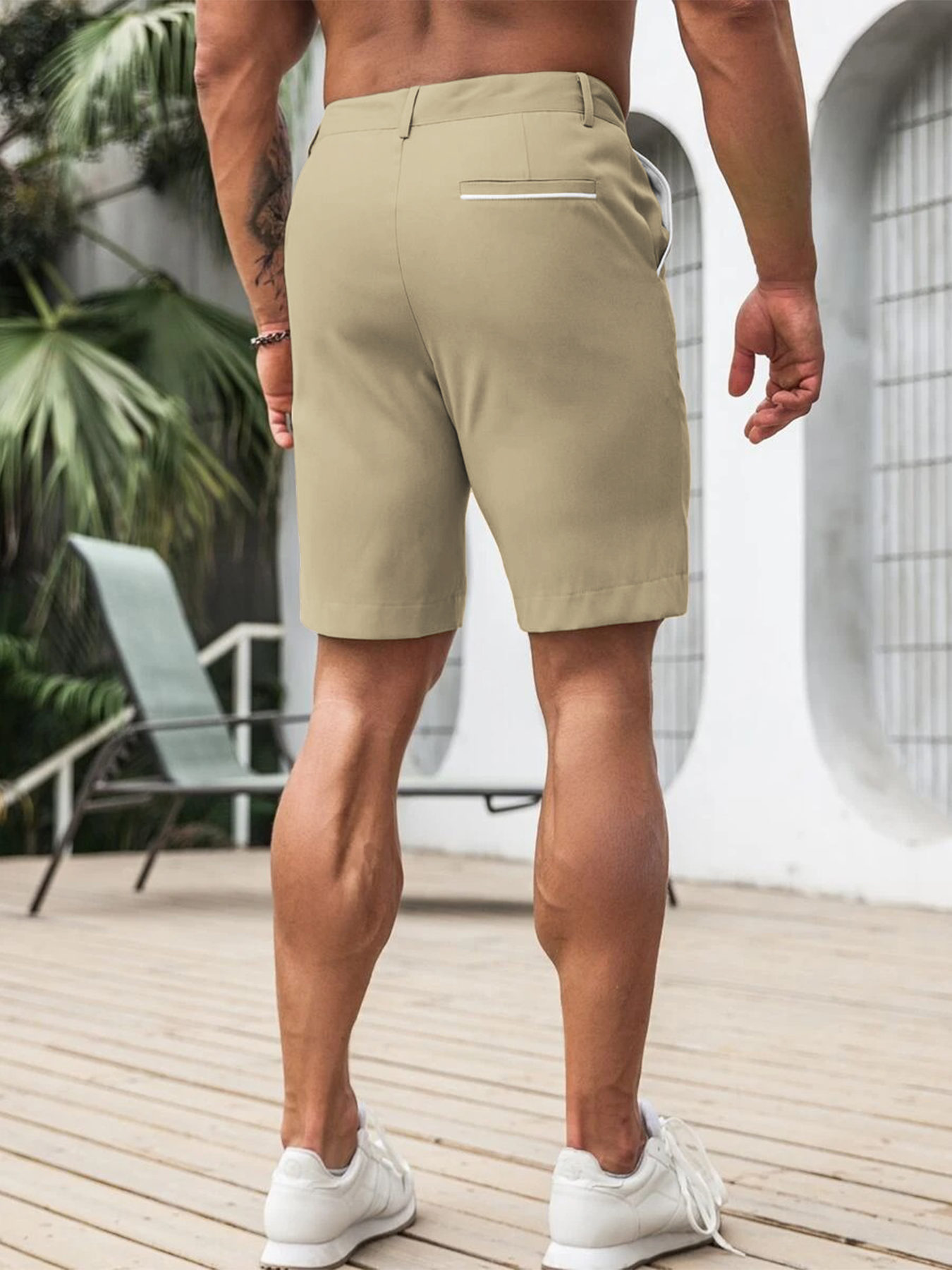 Men Fashion Slim Fit Chino Sho - Shorts Chino Slim のレビューと価格