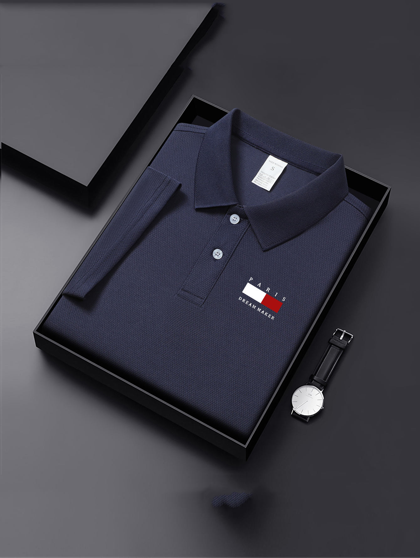 Men's Navy Blue Breathable Pol - Polo Shirt Pique のレビューと価格