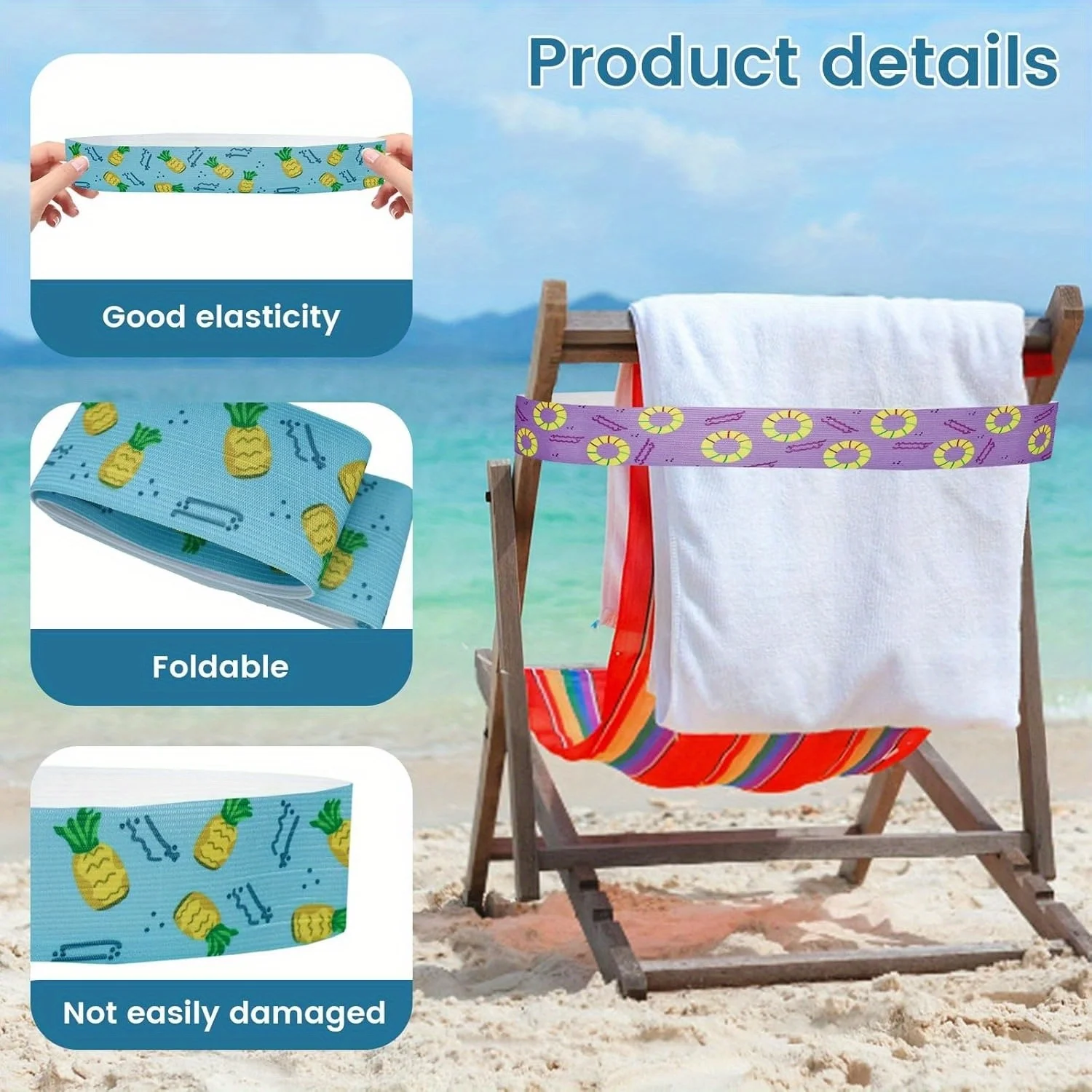 5Pcs  Large Towel Bands for Be - Beach Towel Large のレビューと価格