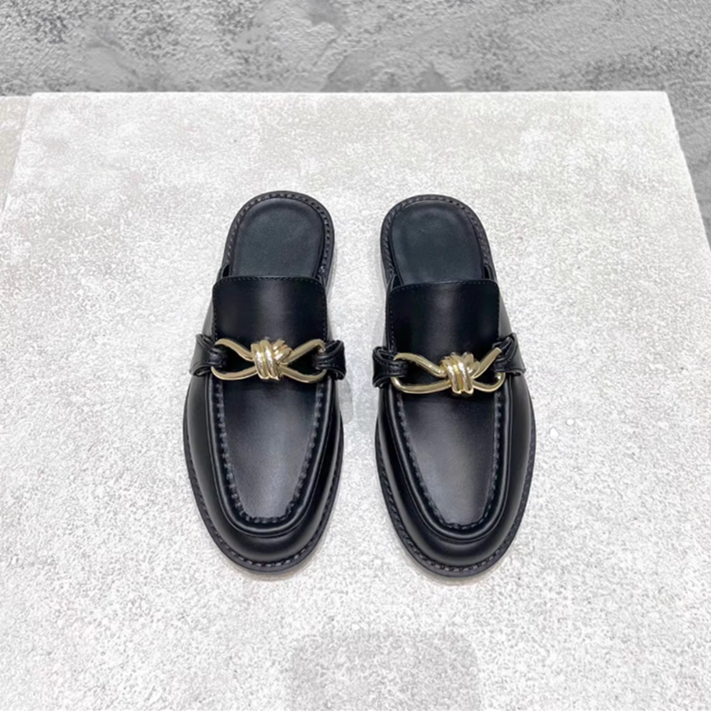 Metal Buckle Half Slippers For - Flip Flop Leather Men のレビューと価格