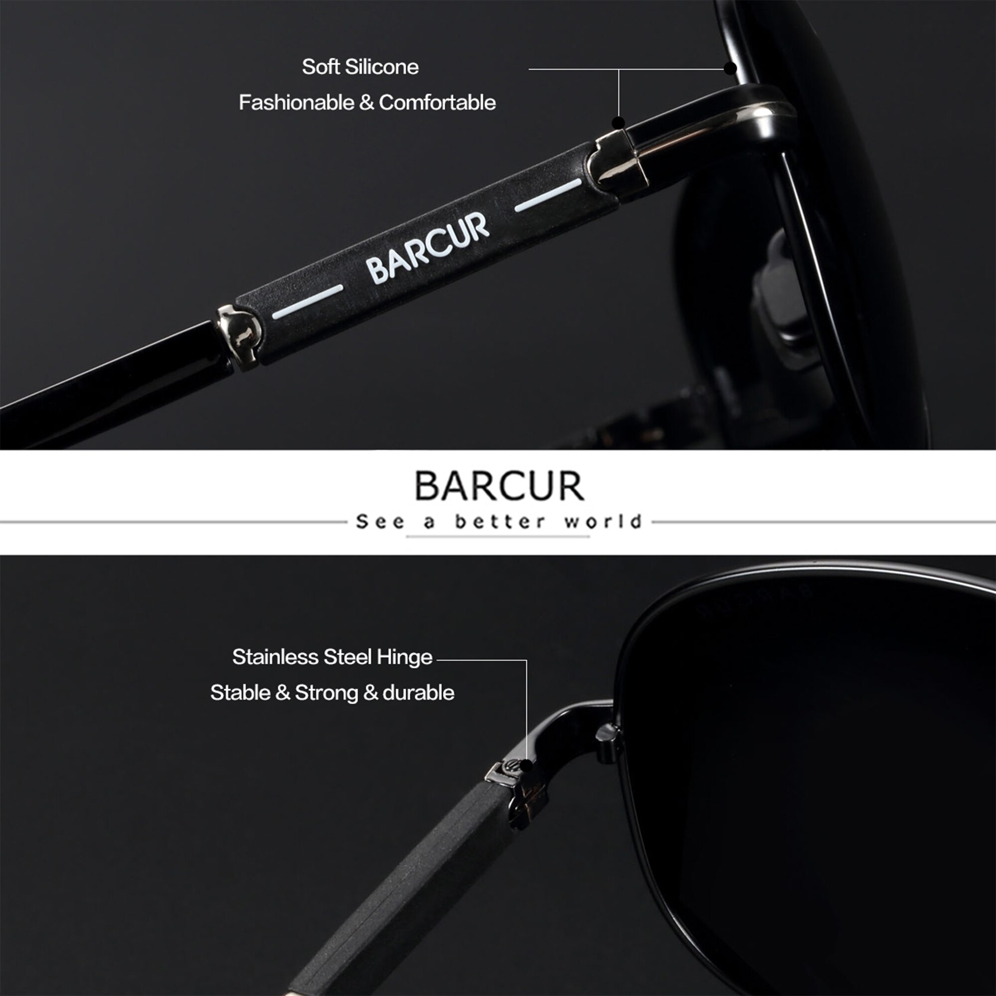 BARCUR Polarized Mens Sunglass - Sunglasses Aviator Polarized のレビューと価格