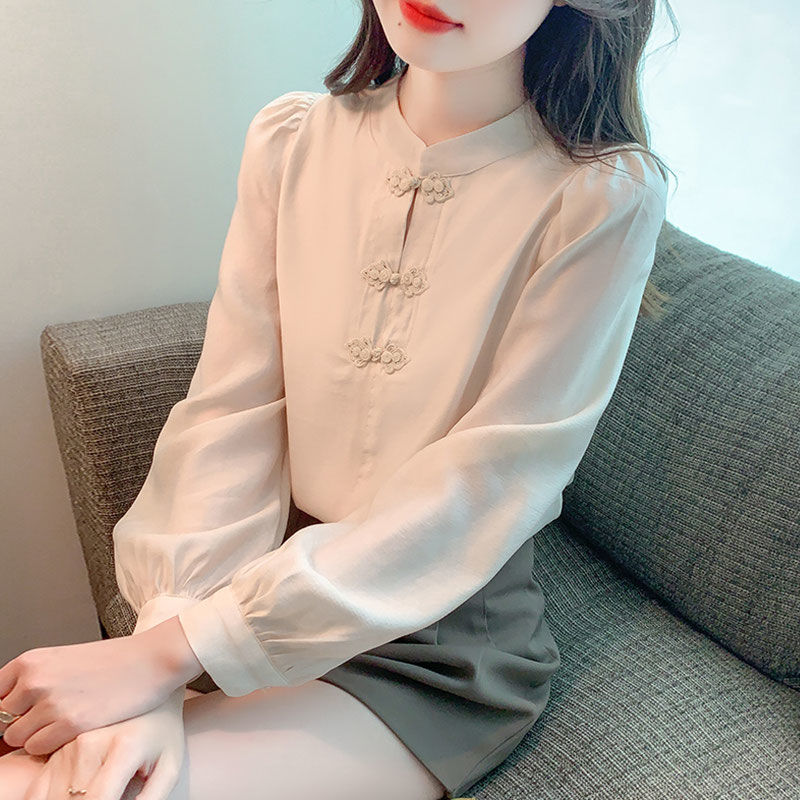 New Chinese Style Stand Up Col - Shirt Camp Collar のレビューと価格