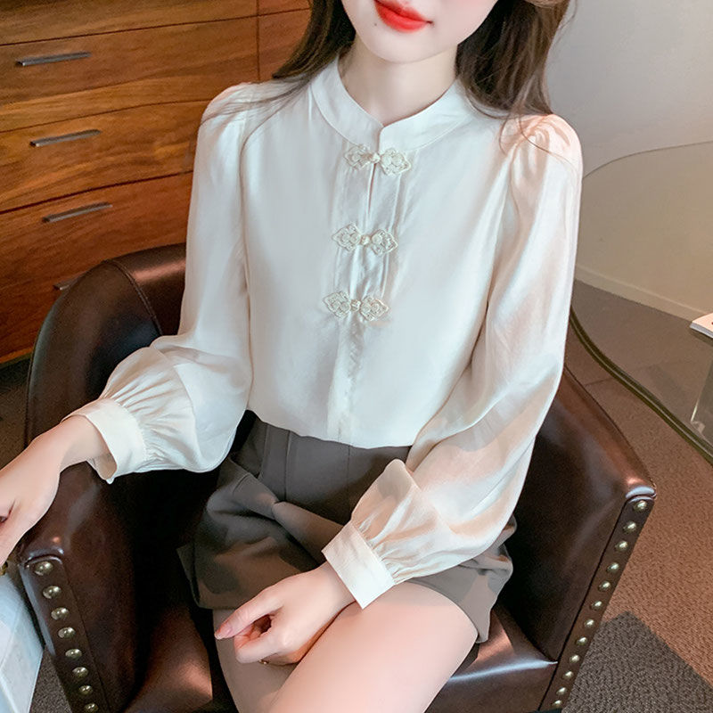 New Chinese Style Stand Up Col - Shirt Camp Collar のレビューと価格