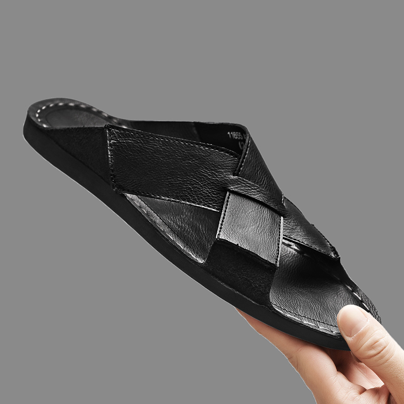 Fashion Genuine Leather Men Sl - Flip Flop Leather Men のレビューと価格