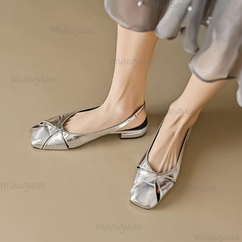Cover Toe Low Heel Pumps Women - Casual Sandal Leather のレビューと価格