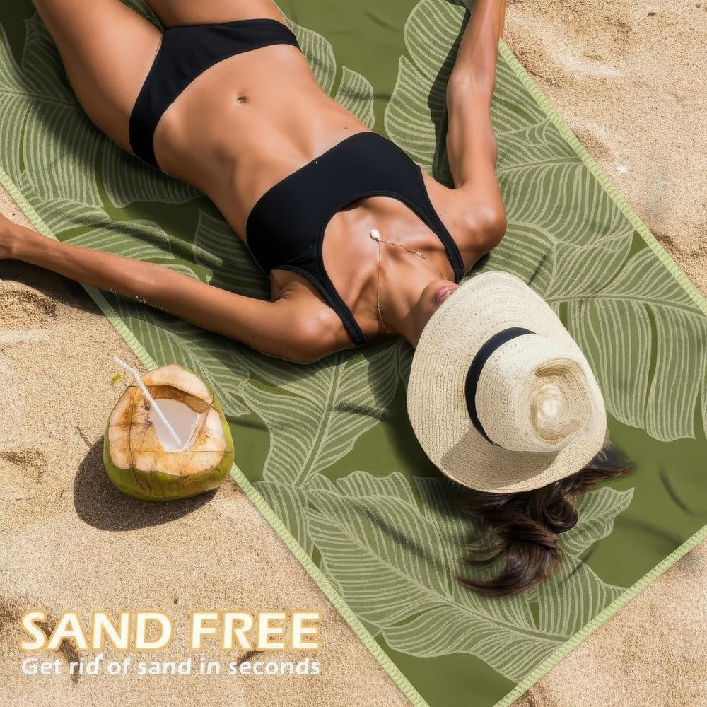Large Quick-Dry Sand-Free Beac - Beach Towel Large のレビューと価格