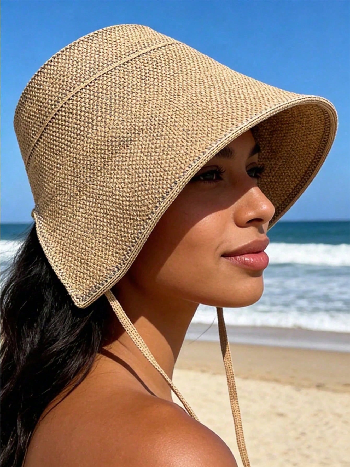 Straw Wide-Brim Sun Hat For Wo - Bucket Hat Straw のレビューと価格
