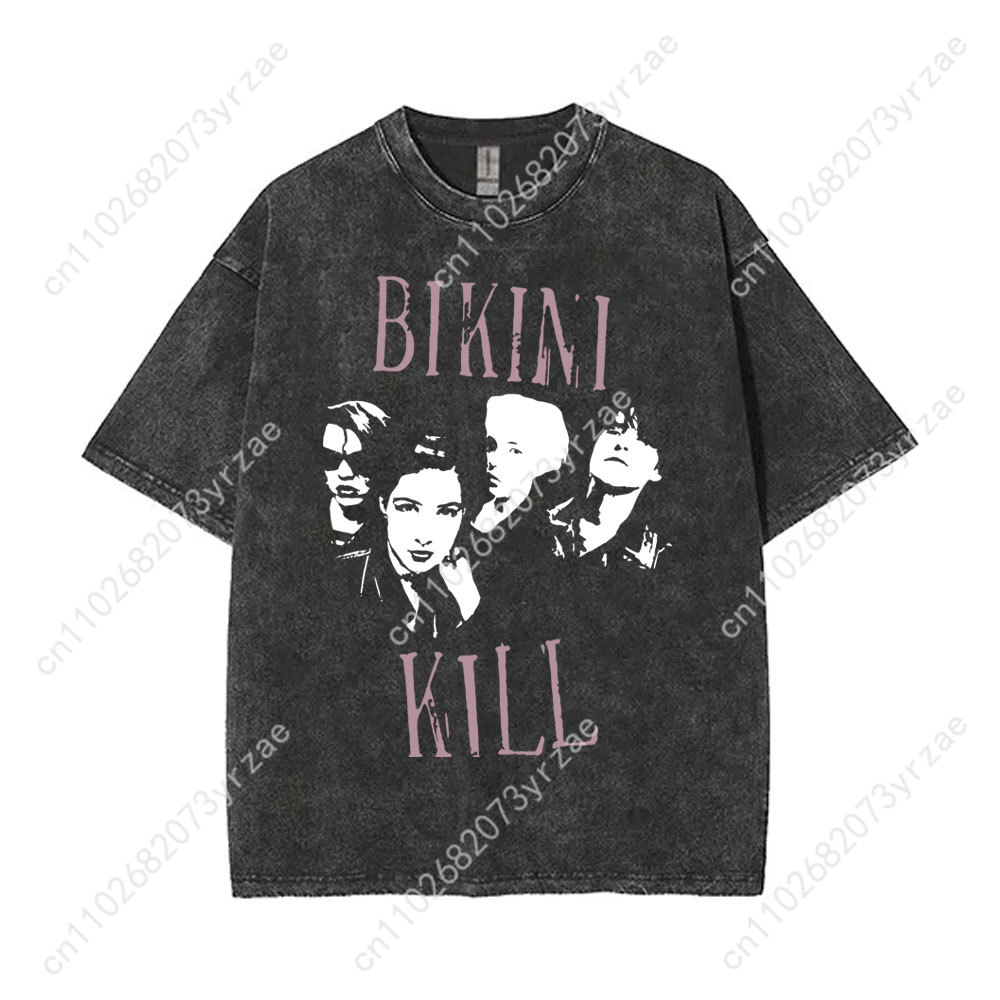 Bikini Kill Retro Wash Tshirt  - Linen Shirt Breathable のレビューと価格