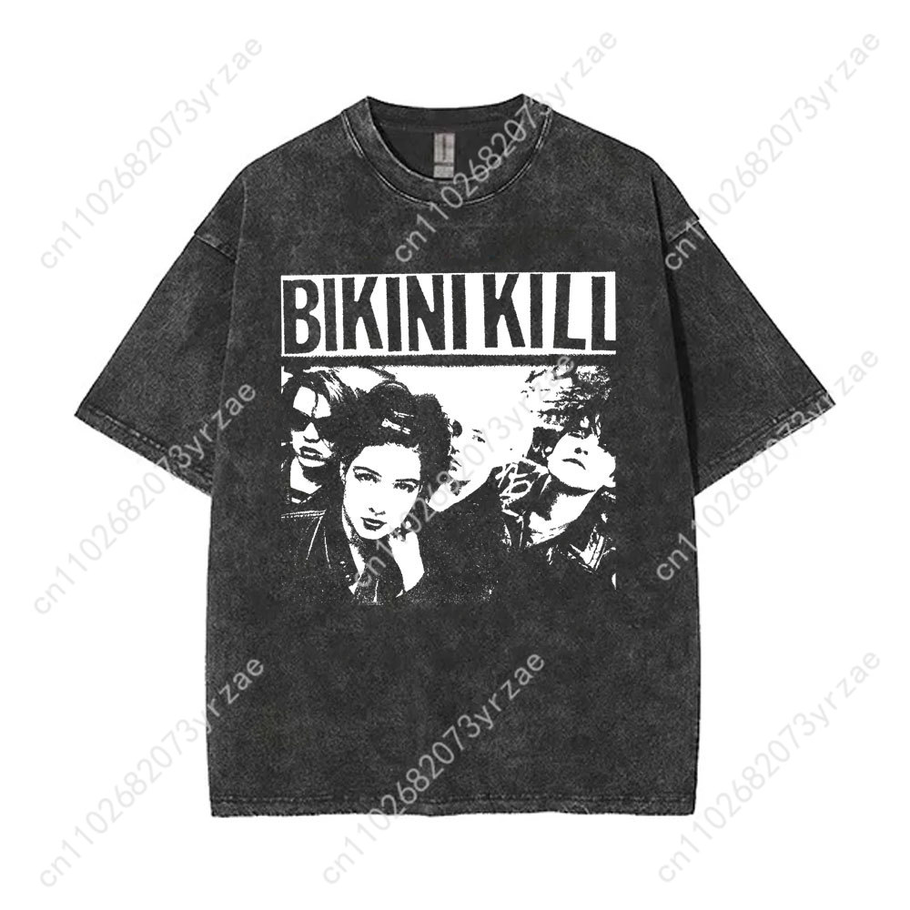 Bikini Kill Retro Wash Tshirt  - Linen Shirt Breathable のレビューと価格