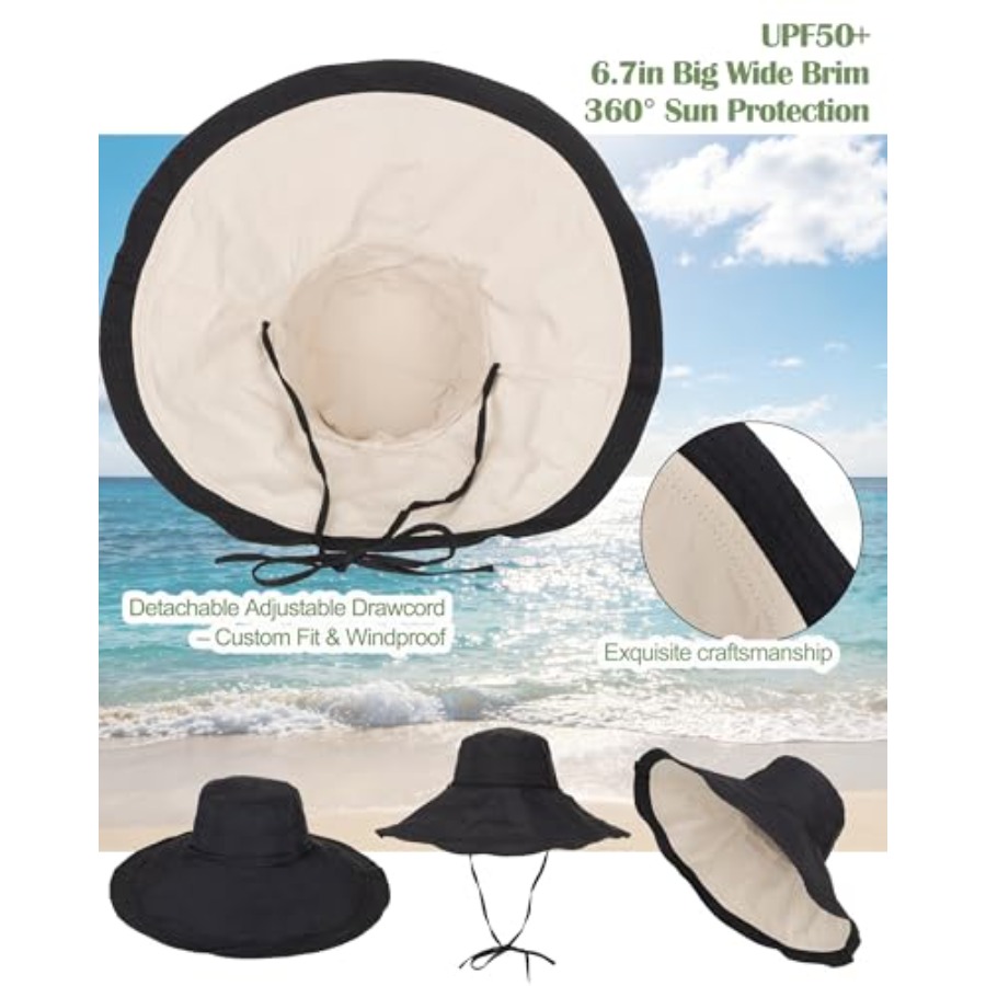 Extra Wide-Brim Sun Hats Women - Packable Hat Nylon のレビューと価格