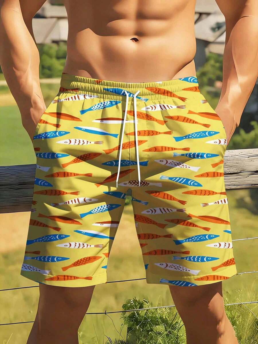 Colorful Fish Pattern Swim Tru - Swim Trunk Quick Dry のレビューと価格