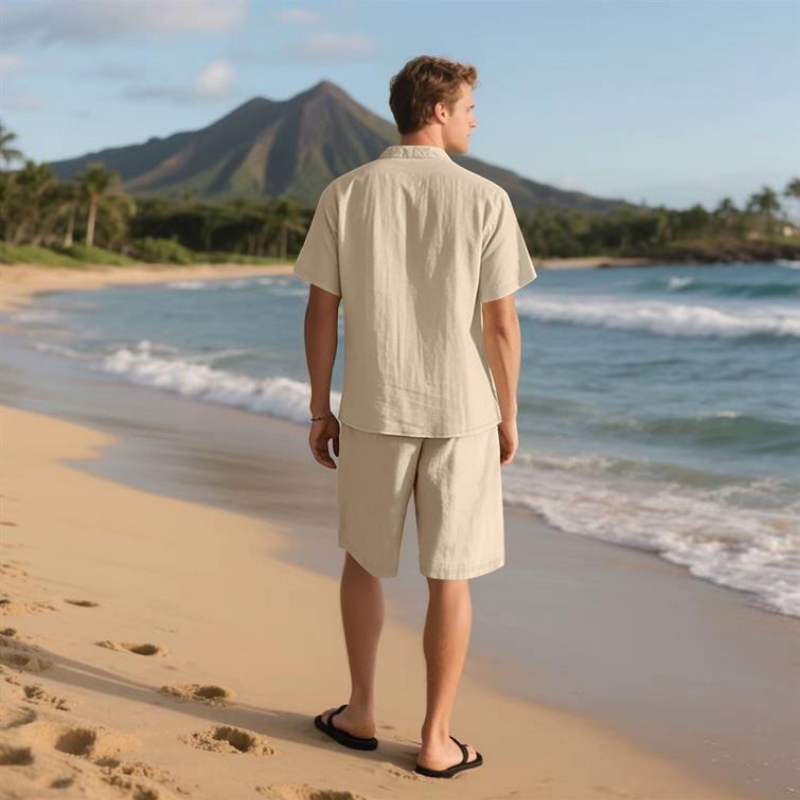 High-End Men's Summer Shorts S - Linen Shirt Breathable のレビューと価格