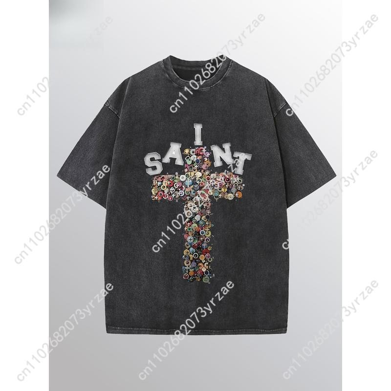 SAINT Retro Tshirt Man Woman H - Linen Shirt Breathable のレビューと価格