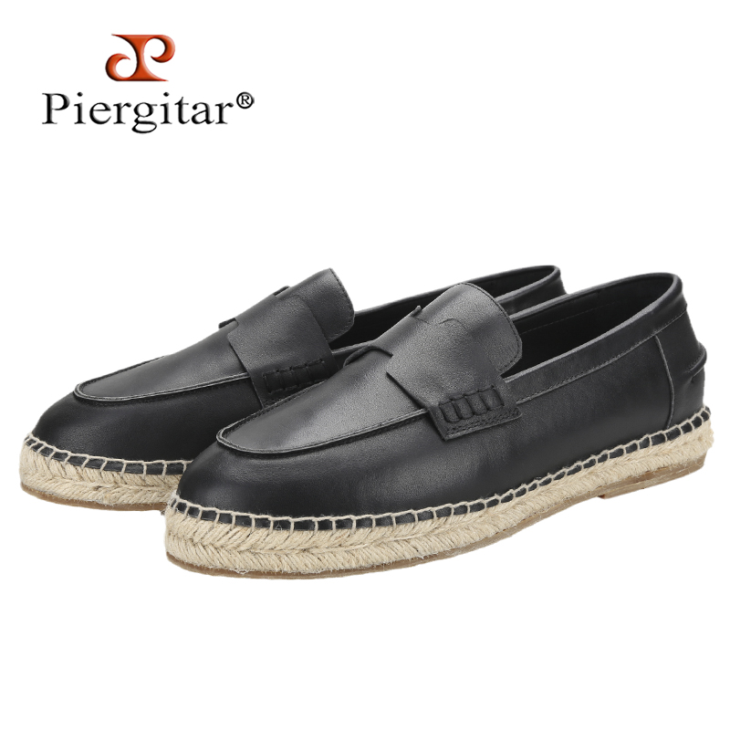 Piegitar Black Genuine Leather - Espadrille Slip On のレビューと価格
