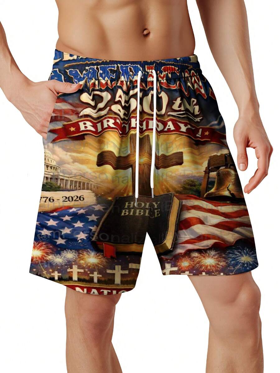 Mens Patriotic Swim Trunks 250 - Swim Trunk Quick Dry のレビューと価格