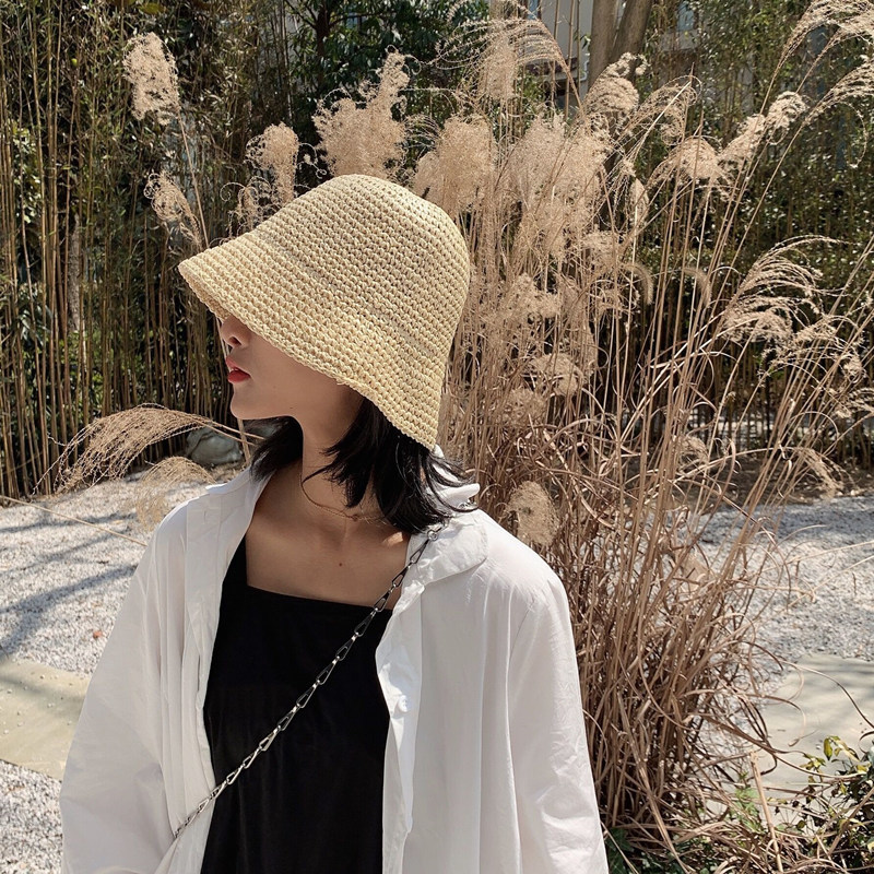 Foldable Handmade Woven Bucket - Bucket Hat Straw のレビューと価格