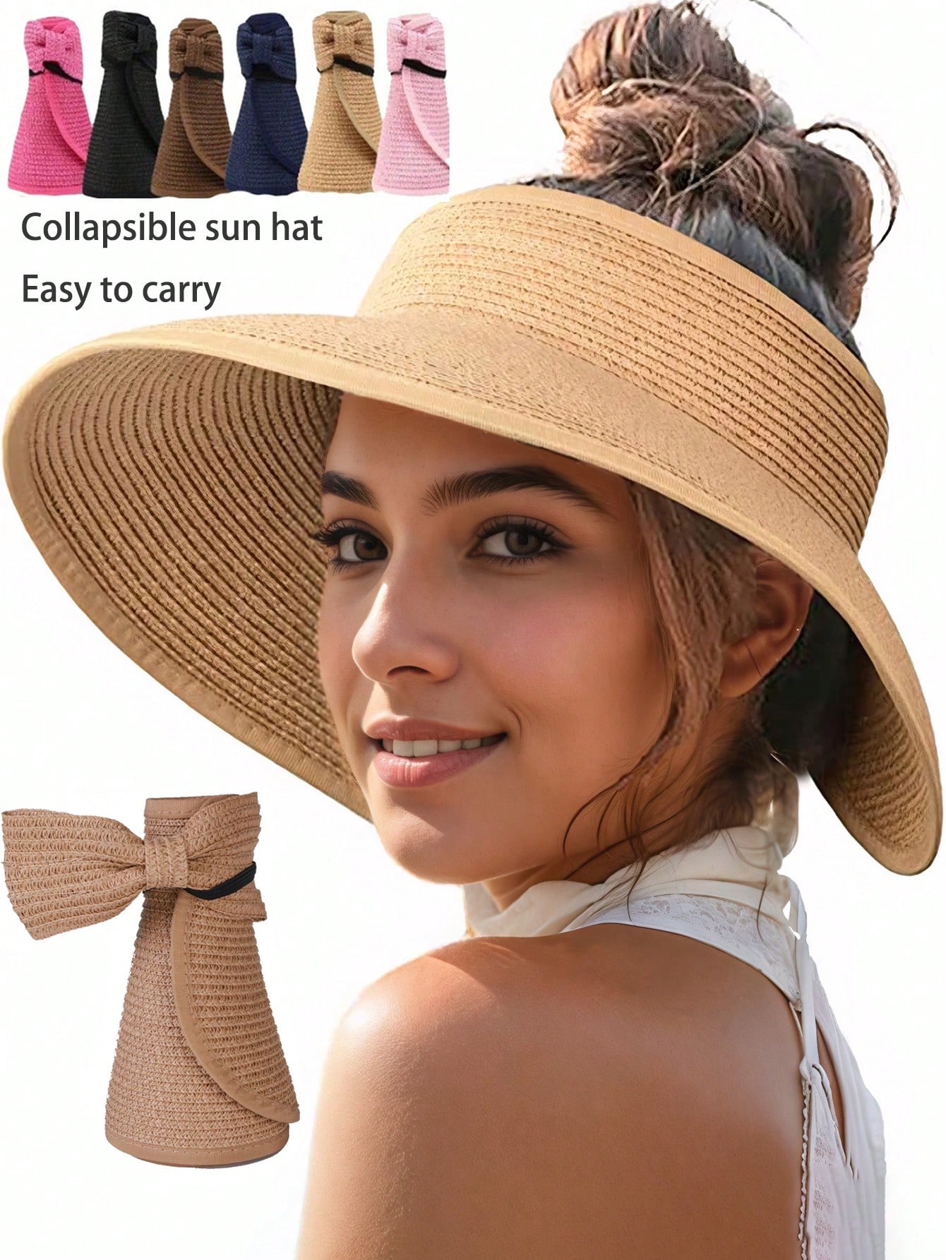 Sun Visor Hats For Women Wide  - Packable Hat Nylon のレビューと価格