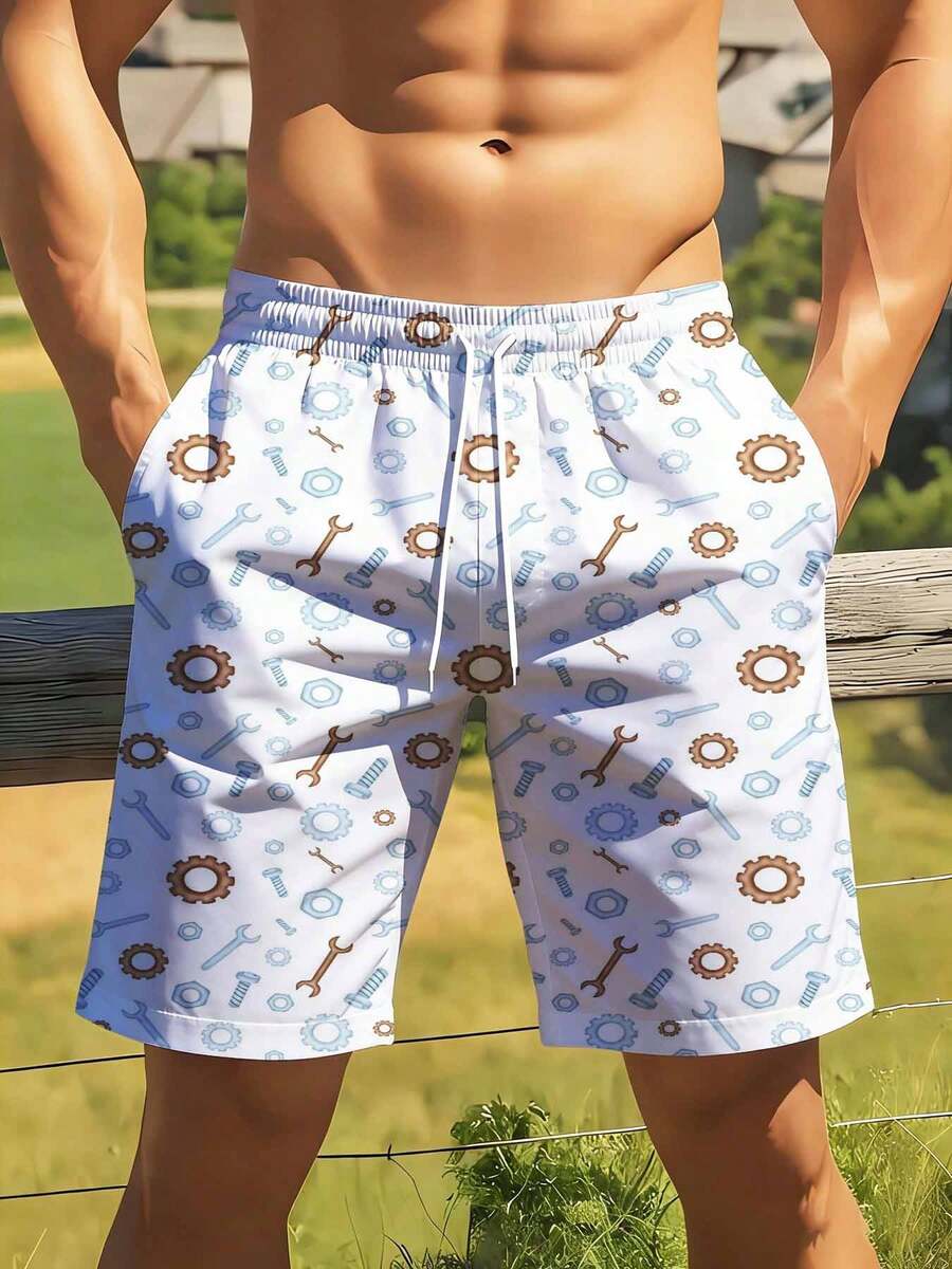 Mechanical Tools Pattern Swim  - Swim Trunk Quick Dry のレビューと価格
