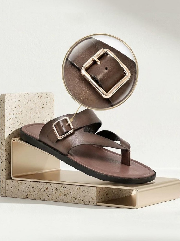 Outside Summer Mens Flat Shoes - Flip Flop Leather Men のレビューと価格