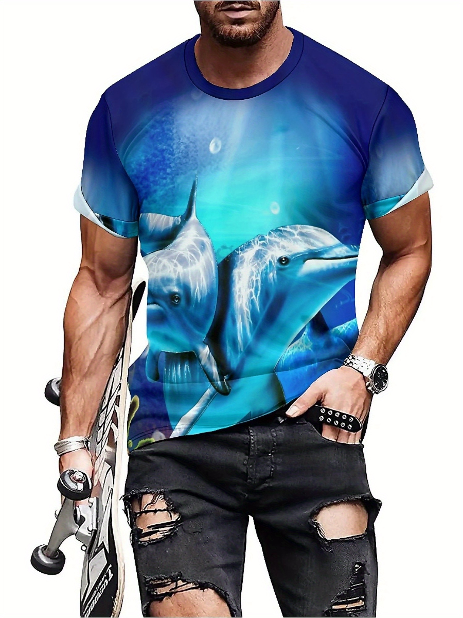 Men'S Ocean Animal Dolphin Pri - Tee Graphic Print のレビューと価格